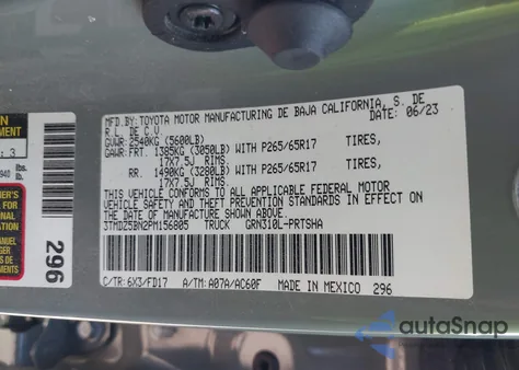 2023 Toyota Tacoma Trd Sport z USA, uszkodzony, nr VIN 3TMDZ5BN2PM156805